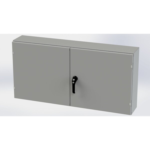 3 Point Latch with Padlock Handle Electrical Enclosures, 24 in H, 8 in D, 48 in W, NEMA 3R, 12, 13
